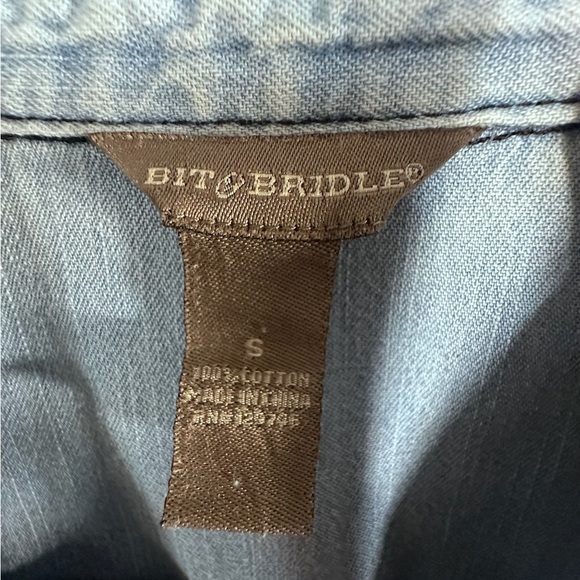 Bit & Bridle Light Blue Denim Button Down Shirt - Picture 3 of 8